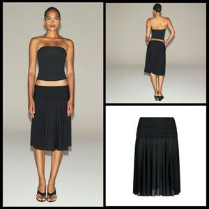 Skims Milky Sheer Skirt Obsidian New